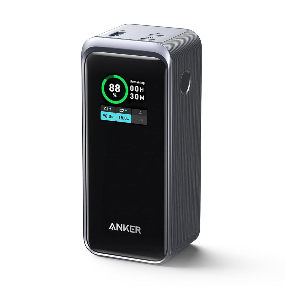 Anker Prime Power Bank, 20,000mAh Portable Charger with 200W Output, Smart Digital Display, 2 USB-C and 1 USB-A Port Anker Prime Power Bank, 20,000mAh Portable Charger with 200W Output, Smart Digital Display, 2 USB-C and 1 USB-A Port